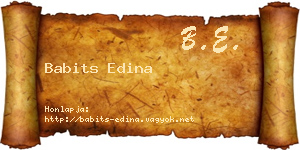 Babits Edina névjegykártya